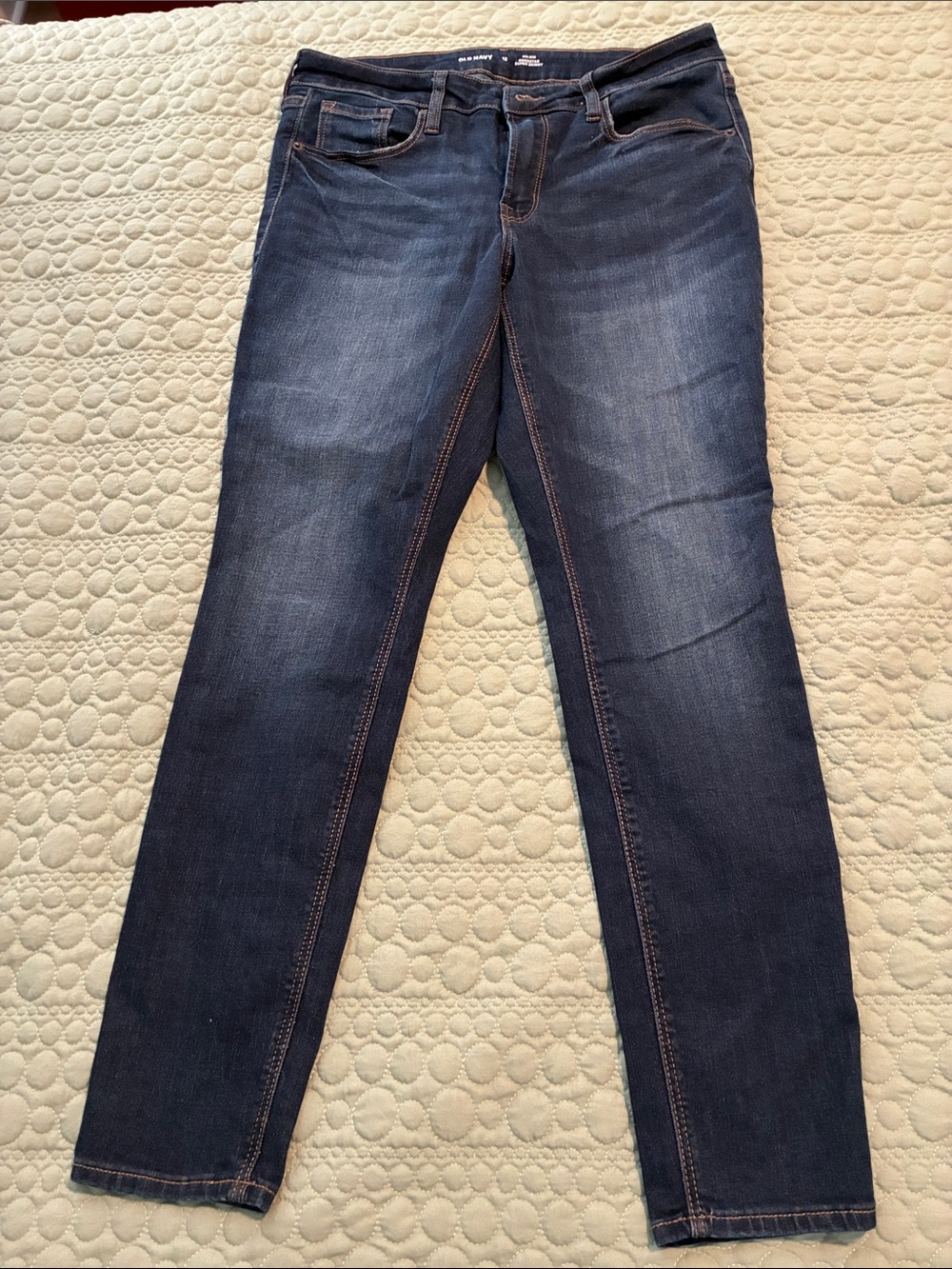 Old Navy Mid Rise Rockstar Dark Blue Super Skinny Jeans